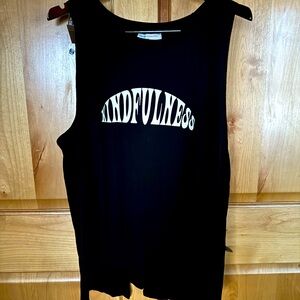 Known Supply Kindfulness Tank. Flowy, Split Back. Organic Cotton. Size XXL Black